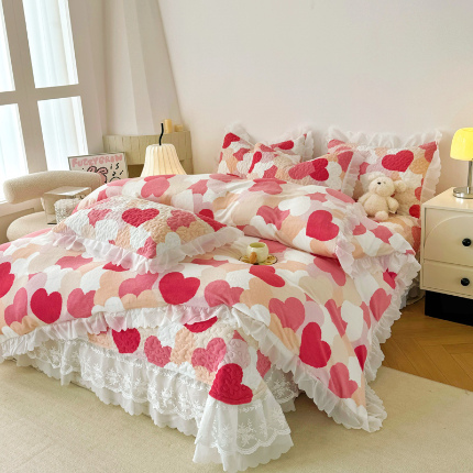 91家纺网 家纺一手货源 找家纺 （总）添越 2024新款牛奶绒夹棉床盖三件套四件套