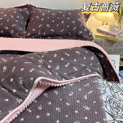 91家纺网 家纺一手货源 找家纺 （总）豆豆绒被套200*230 冬季加厚牛奶绒被套单件加绒珊瑚绒单双人被罩