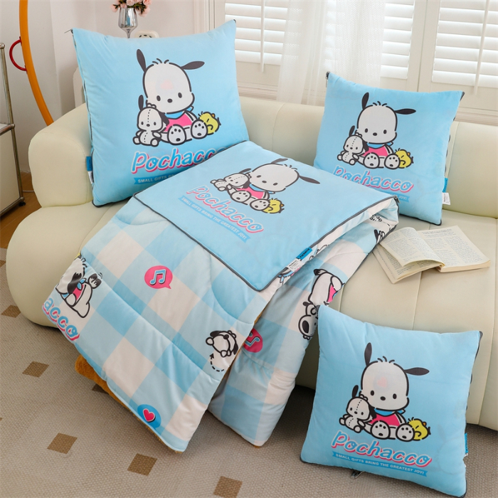 91家纺网 家纺一手货源 找家纺 照世家纺 2024新款三丽鸥印花抱枕被（控价59、82、109、139） 帕恰狗