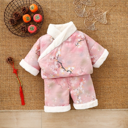 91家纺网 家纺一手货源 找家纺 （总）儿童中式国风羽绒服男女童2024冬装新款保暖宝宝白鸭绒外套拜年服