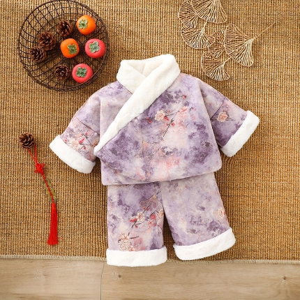 91家纺网 家纺一手货源 找家纺 （总）儿童中式国风羽绒服男女童2024冬装新款保暖宝宝白鸭绒外套拜年服