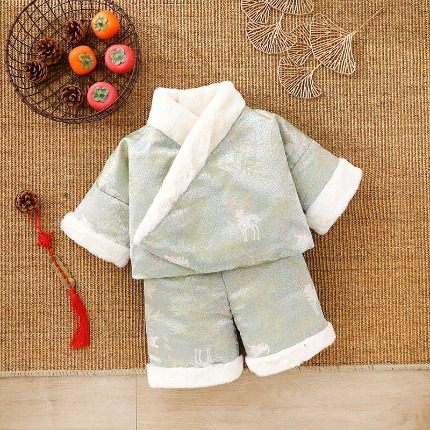 91家纺网 家纺一手货源 找家纺 （总）儿童中式国风羽绒服男女童2024冬装新款保暖宝宝白鸭绒外套拜年服