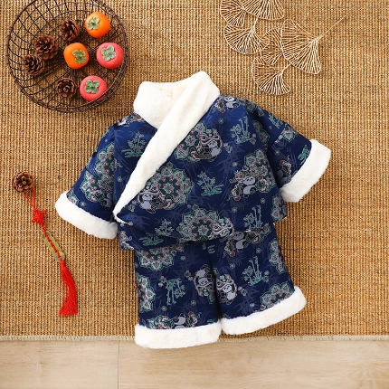 91家纺网 家纺一手货源 找家纺 （总）儿童中式国风羽绒服男女童2024冬装新款保暖宝宝白鸭绒外套拜年服