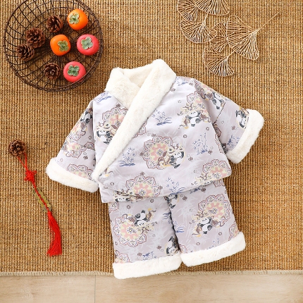 91家纺网 家纺一手货源 找家纺 （总）儿童中式国风羽绒服男女童2024冬装新款保暖宝宝白鸭绒外套拜年服