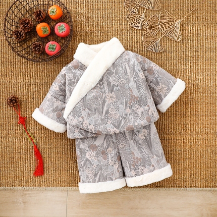 91家纺网 家纺一手货源 找家纺 （总）儿童中式国风羽绒服男女童2024冬装新款保暖宝宝白鸭绒外套拜年服