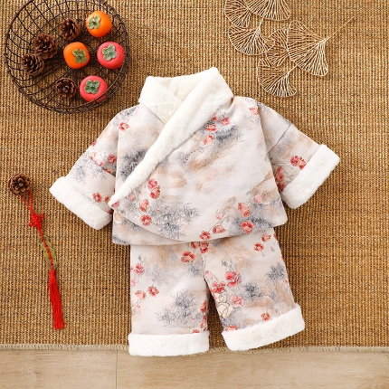 91家纺网 家纺一手货源 找家纺 （总）儿童中式国风羽绒服男女童2024冬装新款保暖宝宝白鸭绒外套拜年服