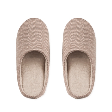 91家纺网 家纺一手货源 找家纺 【斜纹拖鞋】日式无印斜纹地板拖鞋良品秋冬拖鞋保暖静音加绒拖鞋