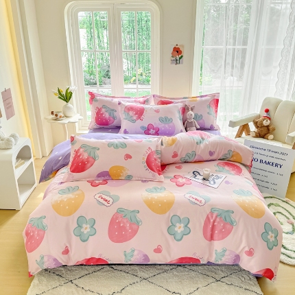 91家纺网 家纺一手货源 找家纺 （总）正莱欣 2025新品加厚生态棉磨毛四件套高克重植物羊绒床单款床笠款四件套大量现货（学生三件套）