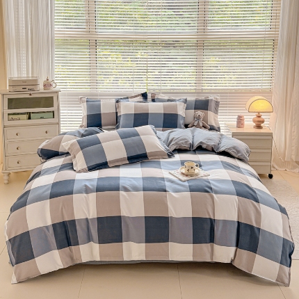 91家纺网 家纺一手货源 找家纺 （总）正莱欣 2025新品加厚生态棉磨毛四件套高克重植物羊绒床单款床笠款四件套大量现货（学生三件套）