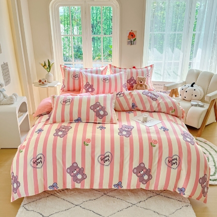 91家纺网 家纺一手货源 找家纺 （总）正莱欣 2025新品加厚生态棉磨毛四件套高克重植物羊绒床单款床笠款四件套大量现货（学生三件套）