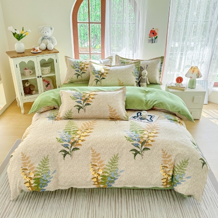 91家纺网 家纺一手货源 找家纺 （总）正莱欣 2025新品加厚生态棉磨毛四件套高克重植物羊绒床单款床笠款四件套大量现货（学生三件套）