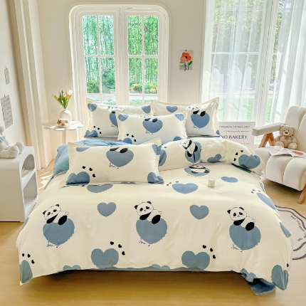 91家纺网 家纺一手货源 找家纺 （总）正莱欣 2025新品加厚生态棉磨毛四件套高克重植物羊绒床单款床笠款四件套大量现货（学生三件套）