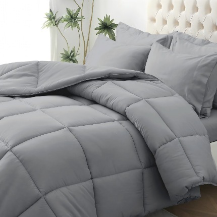 91家纺网 家纺一手货源 找家纺 （总）跨境专供亚马逊TEMU定制宿舍床上用品纤维被被子秋被正方格单胖被