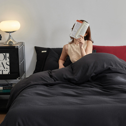 91家纺网 家纺一手货源 找家纺 （总）简家居 2024新款华夫格新颜色混搭系列四件套