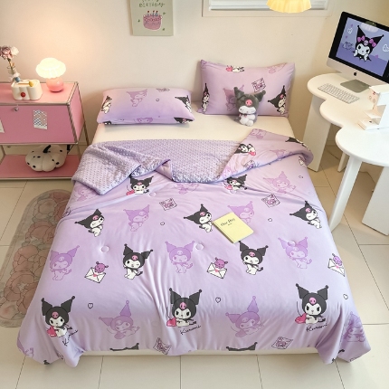 91家纺网 家纺一手货源 找家纺 （总）莱登卡奴 2025春夏款A类针织棉三丽鸥豆豆被大豆夏被