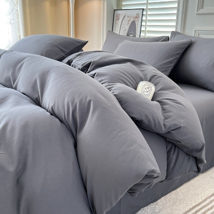 91家纺网 家纺一手货源 找家纺 水洗棉四件套非纯棉单床单被套简约床品床单款三件套学生套件