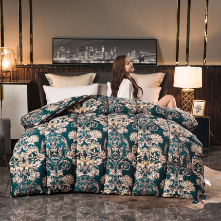 91家纺网 家纺一手货源 找家纺 （总）小鱼儿家纺 秋冬新款直播爆款冬被加厚保暖羽丝绒被子被芯太空被-【盛世豪庭】