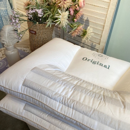 91家纺网 家纺一手货源 找家纺 她喜爱枕芯枕头 全棉贡缎刺绣枕芯 原初生态抗菌决明子枕