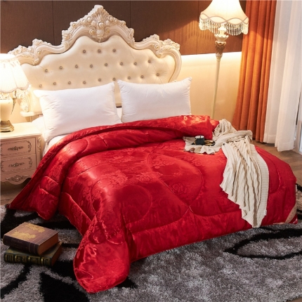 91家纺网 家纺一手货源 找家纺 （总）鑫发 新款蜘蛛花被子贡缎提花被子夏被春秋冬被