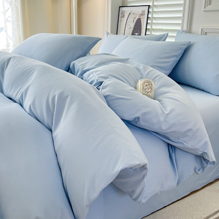 91家纺网 家纺一手货源 找家纺 （总）纯色水洗棉新款家用纯色四件套现代简约风大学生三件套