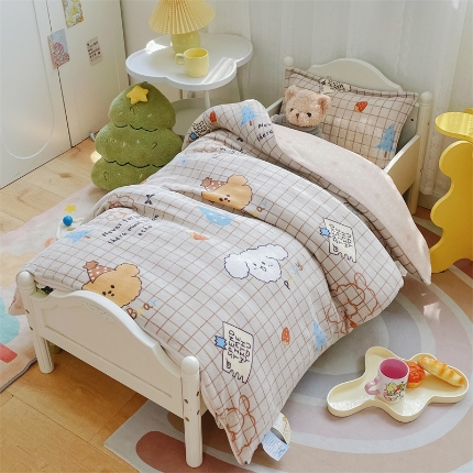 91家纺网 家纺一手货源 找家纺 （总）禧缘家纺（原梦想家） 2024新款儿童牛奶绒三件套