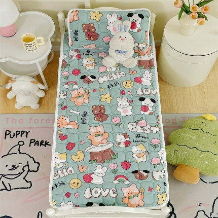 91家纺网 家纺一手货源 找家纺 （总）禧缘家纺（原梦想家） 2024新款儿童牛奶绒夹棉儿童床垫（可定制）