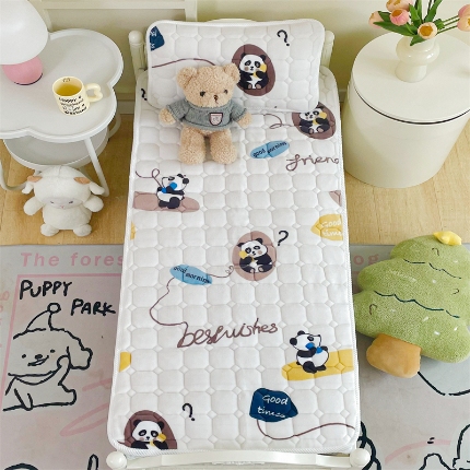 91家纺网 家纺一手货源 找家纺 （总）禧缘家纺（原梦想家） 2024新款儿童牛奶绒夹棉儿童床垫（可定制）