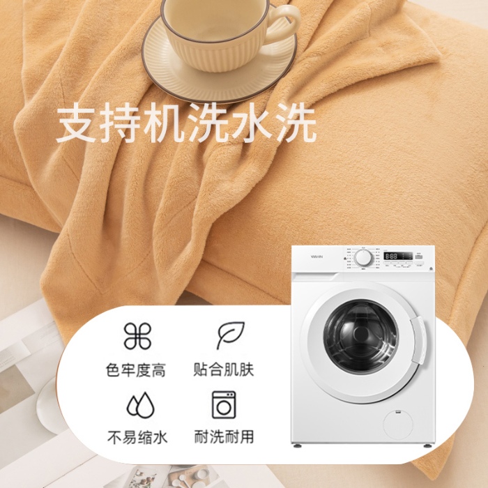 91家纺网 家纺一手货源 找家纺 （总）金喜 2025秋冬爆款枕套高克重细密牛奶绒宽边枕套拉链款枕套秋冬枕套