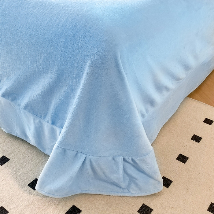 91家纺网 家纺一手货源 找家纺 9斤高端韩版少女心法式公主风贴布绣花牛奶绒四件套小清新绒兔毛绒法莱绒床盖被套丝绒兔毛绒法莱绒床盖被套 潘多拉-婴儿蓝 