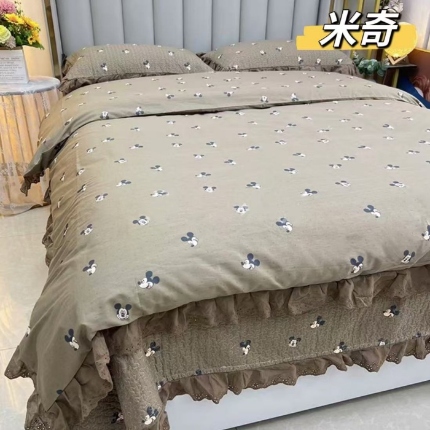 91家纺网 家纺一手货源 找家纺 （总）大大法式花边纯棉床盖 加大花边水洗纯棉床盖230*260