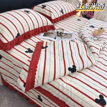 91家纺网 家纺一手货源 找家纺 （总）大大法式花边纯棉床盖 加大花边水洗纯棉床盖230*260