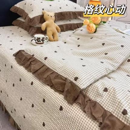 91家纺网 家纺一手货源 找家纺 （总）大大法式花边纯棉床盖 加大花边水洗纯棉床盖230*260