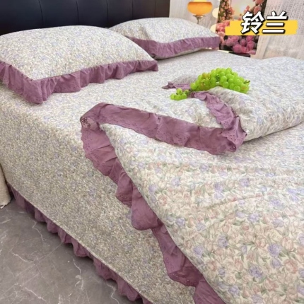 91家纺网 家纺一手货源 找家纺 （总）大大法式花边纯棉床盖 加大花边水洗纯棉床盖230*260