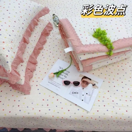 91家纺网 家纺一手货源 找家纺 （总）大大法式花边纯棉床盖 加大花边水洗纯棉床盖230*260