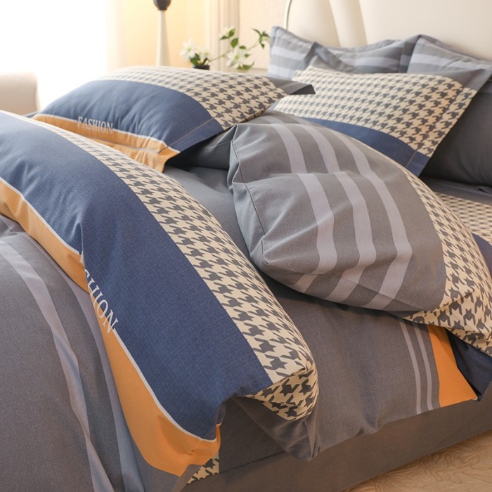 91家纺网 家纺一手货源 找家纺 木易 2025新款全棉磨毛印花四件套 水木年华