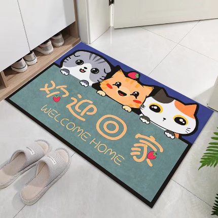 91家纺网 家纺一手货源 找家纺 （总）卡初家居促销款水晶绒进门垫地垫地毯直播赠品