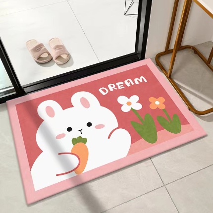 91家纺网 家纺一手货源 找家纺 （总）卡初家居促销款水晶绒进门垫地垫地毯直播赠品