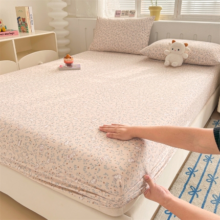 91家纺网 家纺一手货源 找家纺 多品家纺 2024新款超柔水洗棉ins风单品床笠花园兔