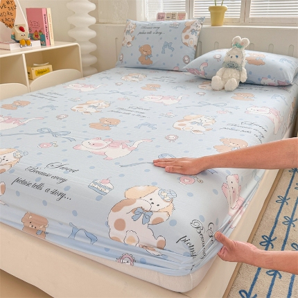 91家纺网 家纺一手货源 找家纺 多品家纺 2024新款超柔水洗棉ins风单品床笠 梦幻星球