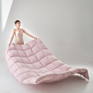 91家纺网 家纺一手货源 找家纺 （总）岚司羽新款羽绒被95%优质白鹅绒冬被【模特风格】