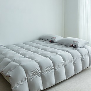 91家纺网 家纺一手货源 找家纺 （总）岚司羽新款羽绒被95%优质白鹅绒冬被【模特风格】