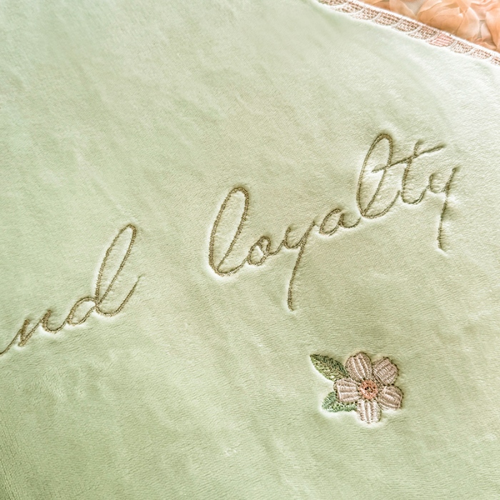 91家纺网 家纺一手货源 找家纺 2025秋冬新款230g法式公主粉少女心牛奶绒四件套法莱绒金貂绒兔兔绒牛奶绒床裙款四件套蝴蝶花床盖款四件套 蝶恋花—新芽绿 