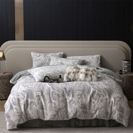 91家纺网 家纺一手货源 找家纺 （总）优贝家纺 2025新款獭兔毛绒兔兔绒轻奢立体雕花绒牛奶绒四件套