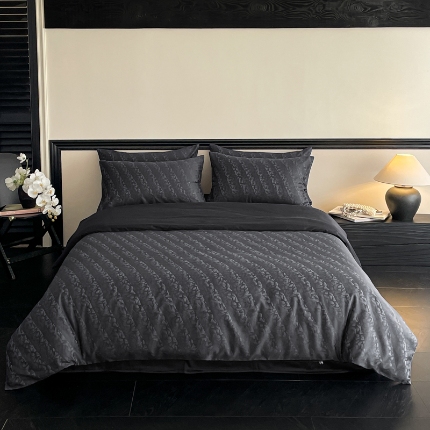 91家纺网 家纺一手货源 找家纺 2025新款天丝棉提花系列四件套 浅樱粉