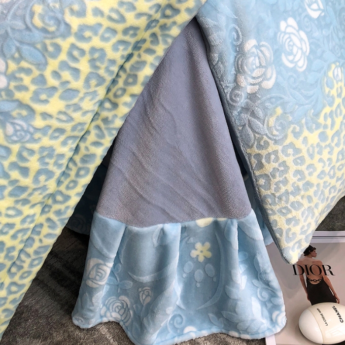 91家纺网 家纺一手货源 找家纺 （总）金喜 2025新款230克AB版雕花牛奶绒加厚四件套-雅风