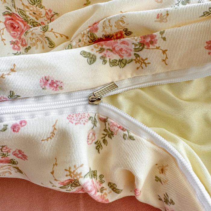 91家纺网 家纺一手货源 找家纺 梦莱斯 2025新款A类有氧针织棉双层纱系列四件套 妮可