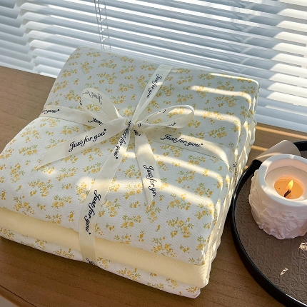 91家纺网 家纺一手货源 找家纺 （总）优选 2025加厚针织棉双层纱四件套小碎花被套床单床笠款学生三件套新款直播爆款（第一批）【提供买家秀】