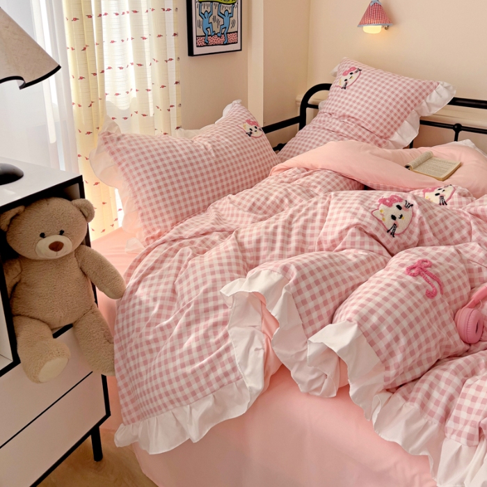 91家纺网 家纺一手货源 找家纺 坚果摄影   小清新小红书自然光毛巾绣儿童四件套拍摄样片