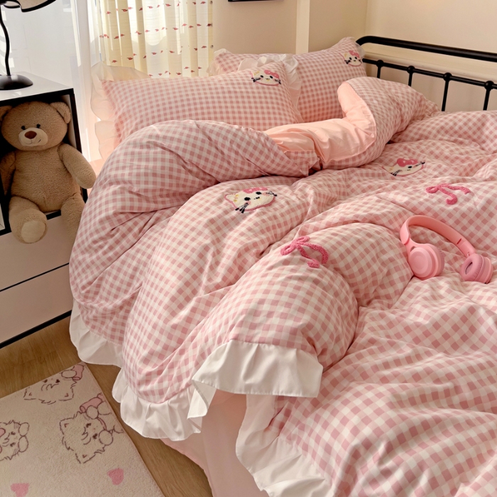 91家纺网 家纺一手货源 找家纺 坚果摄影   小清新小红书自然光毛巾绣儿童四件套拍摄样片