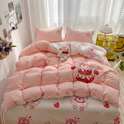 91家纺网 家纺一手货源 找家纺 坚果摄影     小清新小红书自然光毛巾绣四件套拍摄样片